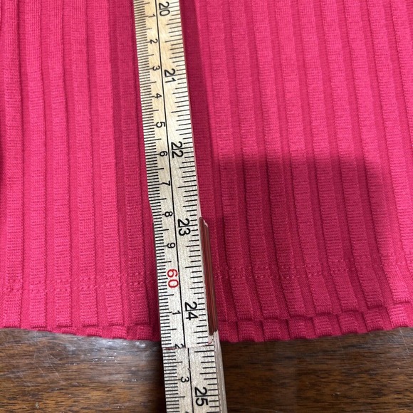 Decree Top Women’s‎ Medium Hot Pink Short Sleeve Scoop Neck Ribbed Stretch Top - Picture 11 of 14